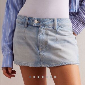 New We The Free Gallivanting Peekaboo Denim Skort Free People Size 29